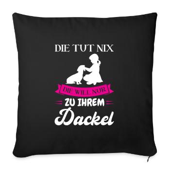 Dackel Hund Dackel Besitzer Geschenk - Sofakissenbezug 45 x 45 cm - Schwarz - Vorne