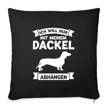 Dackel Hund Dackel Besitzer Geschenk - Sofakissenbezug 45 x 45 cm - Schwarz - Vorne