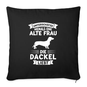Dackel Hund Dackel Besitzer Geschenk - Sofakissenbezug 45 x 45 cm - Schwarz - Vorne