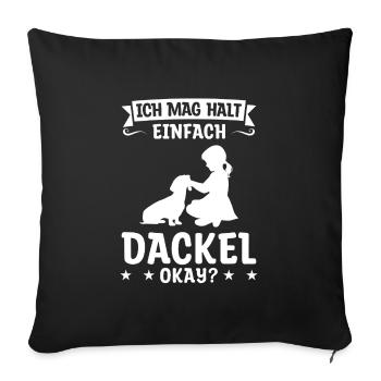 Dackel Hund Dackel Besitzer Geschenk - Sofakissenbezug 45 x 45 cm - Schwarz - Vorne
