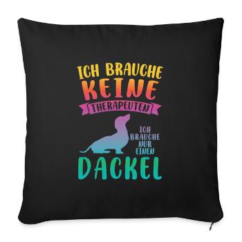 Dackel Hund Dackel Besitzer Geschenk - Sofakissenbezug 45 x 45 cm - Schwarz - Vorne