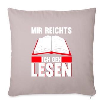 Lesen Bücherwurm Buch Geschenk - Sofakissenbezug 45 x 45 cm - helles Taupe - Vorne