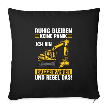 Bagger Fahrer Bagger Bauen Geschenk - Sofakissenbezug 45 x 45 cm - Schwarz - Vorne