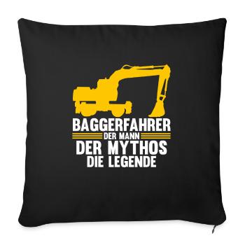 Bagger Fahrer Bagger Bauen Geschenk - Sofakissenbezug 45 x 45 cm - Schwarz - Vorne