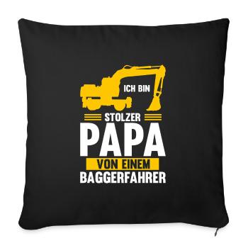 Bagger Fahrer Bagger Bauen Geschenk - Sofakissenbezug 45 x 45 cm - Schwarz - Vorne