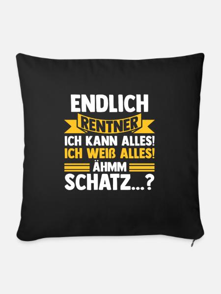 Rentnerin Rentner Ruhestand Geschenk - Sofakissenbezug 45 x 45 cm - Schwarz
