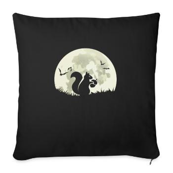 Écureuil lune chauve-souris - Housse de coussin décorative 45 x 45 cm - noir - Devant