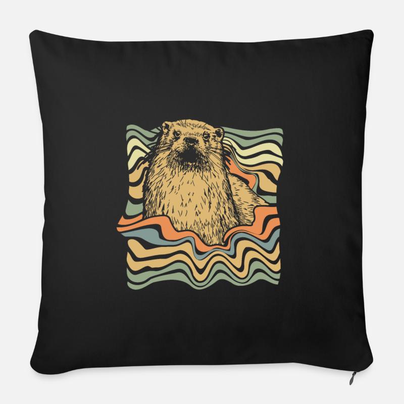 Otter - Sofakissenbezug 45 x 45 cm - Schwarz