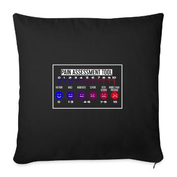 Nurse pain scale - Sofa pillowcase 17,3'' x 17,3'' (45 x 45 cm) - black - Front