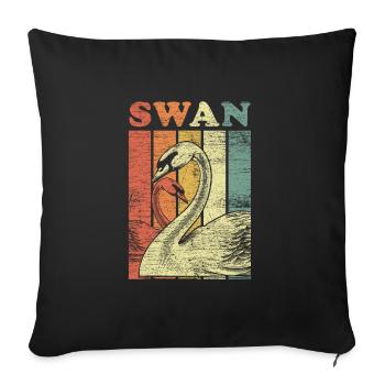 Oiseau de cygne - Housse de coussin décorative 45 x 45 cm - noir - Devant
