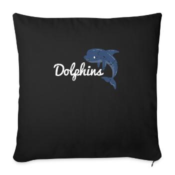 Delphin - Sofakissenbezug 45 x 45 cm - Schwarz - Vorne