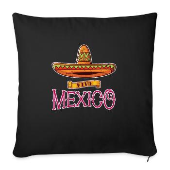 Mexico sombrero - Sofa pillowcase 17,3'' x 17,3'' (45 x 45 cm) - black - Front