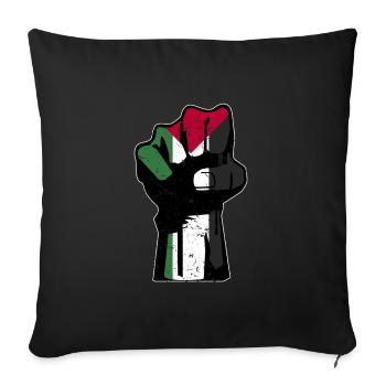 Palestine fist flag - Sofa pillowcase 17,3'' x 17,3'' (45 x 45 cm) - black - Front