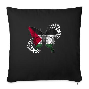 Palestine butterfly - Sofa pillowcase 17,3'' x 17,3'' (45 x 45 cm) - black - Front