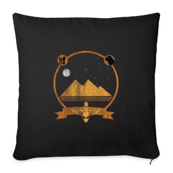 Egypt pyramids - Sofa pillowcase 17,3'' x 17,3'' (45 x 45 cm) - black - Front
