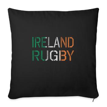 Irlande sport rugby - Housse de coussin décorative 45 x 45 cm - noir - Devant