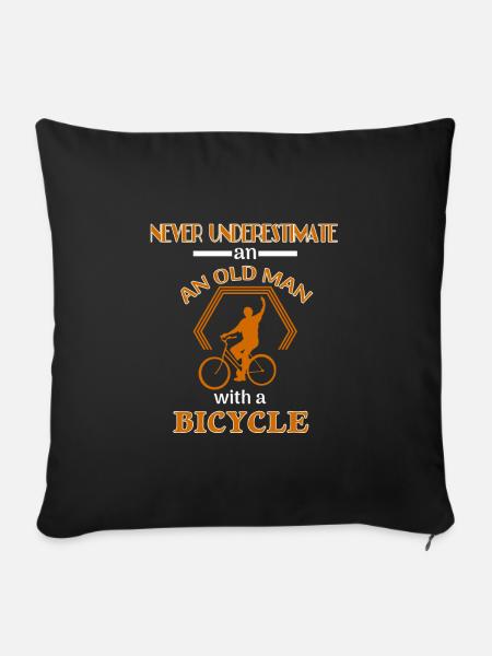 Fahrrad Rentner Geschenk - Sofakissenbezug 45 x 45 cm - Schwarz