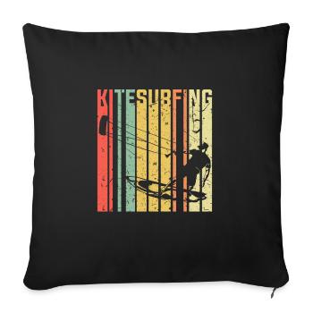 Kite surfing sport - Sofa pillowcase 17,3'' x 17,3'' (45 x 45 cm) - black - Front