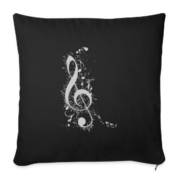 Music clef icon - Sofa pillowcase 17,3'' x 17,3'' (45 x 45 cm) - black - Front