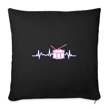 Drum pulse - Sofa pillowcase 17,3'' x 17,3'' (45 x 45 cm) - black - Front