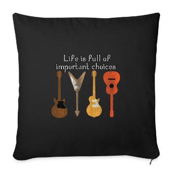 Gitarre E-Gitarre - Sofakissenbezug 45 x 45 cm - Schwarz - Vorne