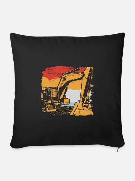 Bagger Schaufel - Sofakissenbezug 45 x 45 cm - Schwarz