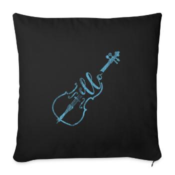 Cello composer - Sofa pillowcase 17,3'' x 17,3'' (45 x 45 cm) - black - Front