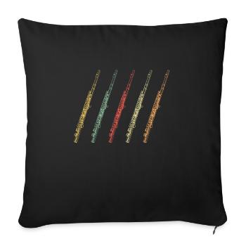 Flute flutes - Sofa pillowcase 17,3'' x 17,3'' (45 x 45 cm) - black - Front