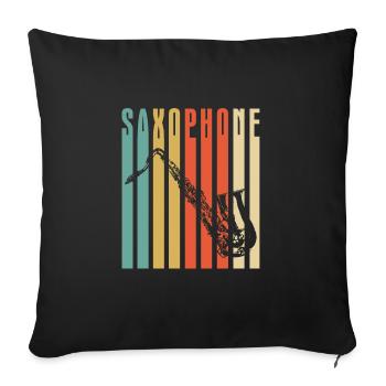 saxophone - Sofa pillowcase 17,3'' x 17,3'' (45 x 45 cm) - black - Front