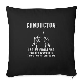 Chef d’orchestre artiste cadeau - Housse de coussin décorative 45 x 45 cm - noir - Devant
