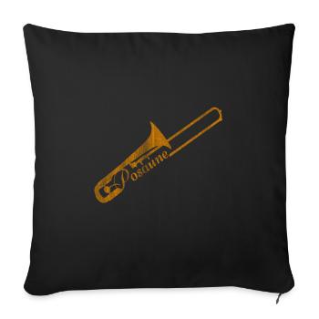 Trombone - Housse de coussin décorative 45 x 45 cm - noir - Devant
