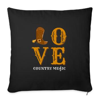 Country Music Wild West - Sofa pillowcase 17,3'' x 17,3'' (45 x 45 cm) - black - Front