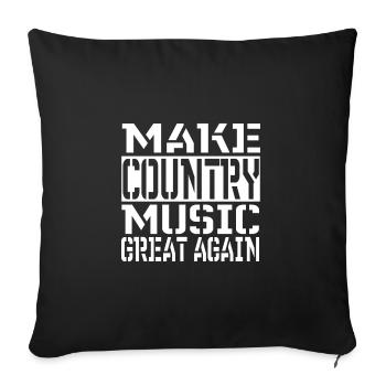 Musique country - Housse de coussin décorative 45 x 45 cm - noir - Devant