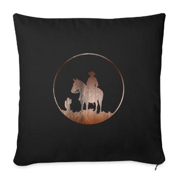 Cow-boy - Housse de coussin décorative 45 x 45 cm - noir - Devant