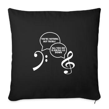 Musique Clé de partition - Housse de coussin décorative 45 x 45 cm - noir - Devant