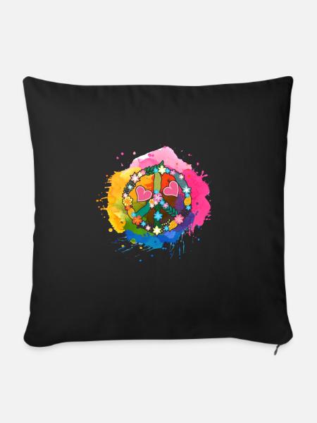 Frieden Harmonie - Sofakissenbezug 45 x 45 cm - Schwarz