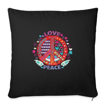Peace peace sign - Sofa pillowcase 17,3'' x 17,3'' (45 x 45 cm) - black - Front