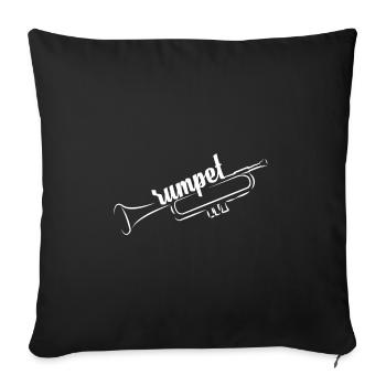 Trumpet wind instrument - Sofa pillowcase 17,3'' x 17,3'' (45 x 45 cm) - black - Front