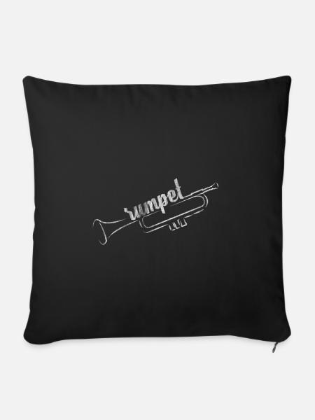 Trompete Trompeter - Sofakissenbezug 45 x 45 cm - Schwarz
