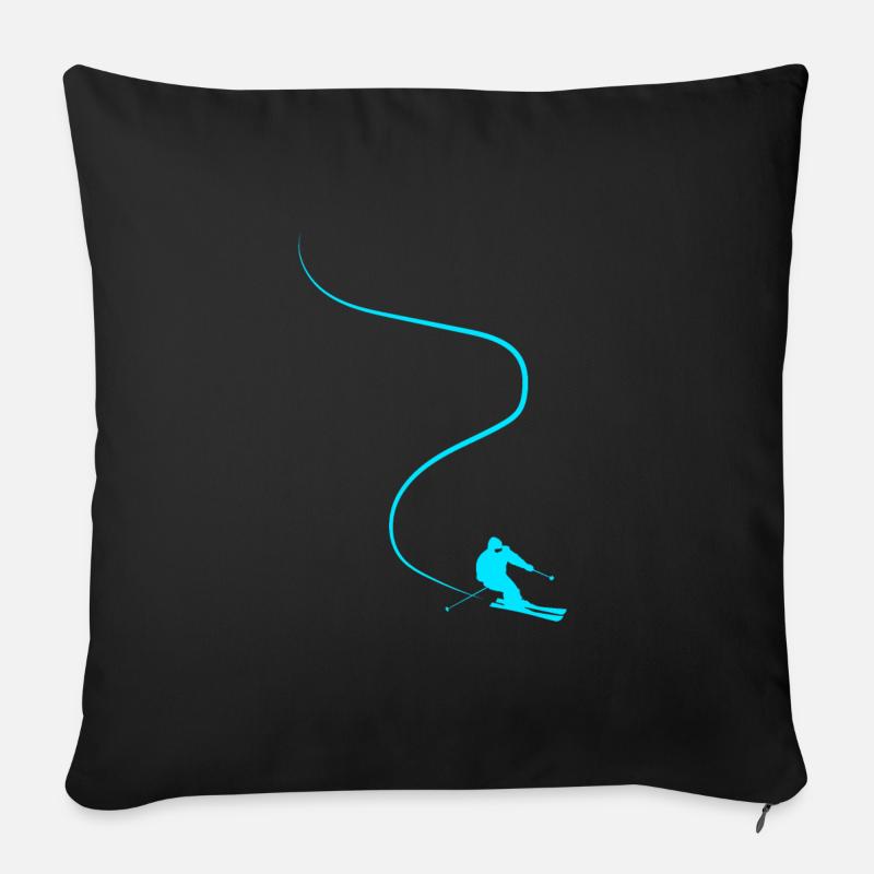 Ski Skipiste - Sofakissenbezug 45 x 45 cm - Schwarz