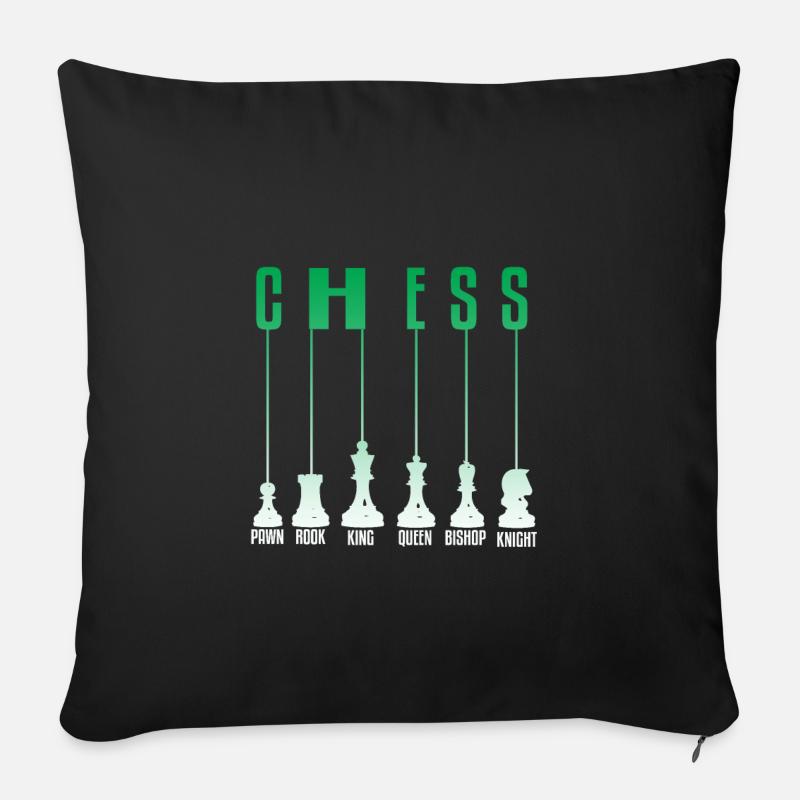 Schach - Sofakissenbezug 45 x 45 cm - Schwarz