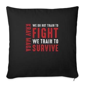 Défense du Krav Maga - Housse de coussin décorative 45 x 45 cm - noir - Devant