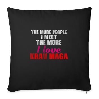 Krav Maga amour - Housse de coussin décorative 45 x 45 cm - noir - Devant