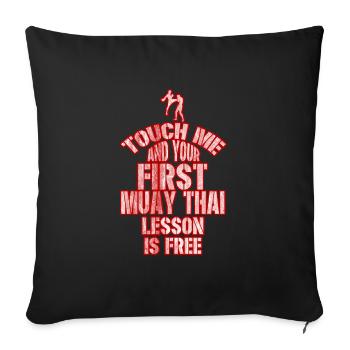 Muay Thai lessons - Sofa pillowcase 17,3'' x 17,3'' (45 x 45 cm) - black - Front