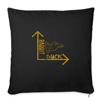 Duck bunny - Sofa pillowcase 17,3'' x 17,3'' (45 x 45 cm) - black - Front