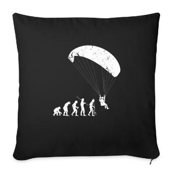 Evolution du parapente - Housse de coussin décorative 45 x 45 cm - noir - Devant