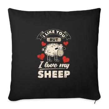 Schaf Tierliebhaber - Sofakissenbezug 45 x 45 cm - Schwarz - Vorne