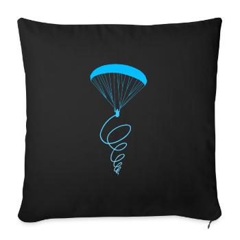 Vent de parapente - Housse de coussin décorative 45 x 45 cm - noir - Devant