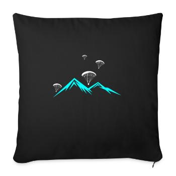 Paragliding view - Sofa pillowcase 17,3'' x 17,3'' (45 x 45 cm) - black - Front