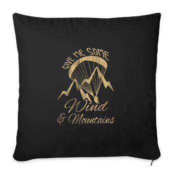Idée de cadeau parapente - Housse de coussin décorative 45 x 45 cm - noir - Devant